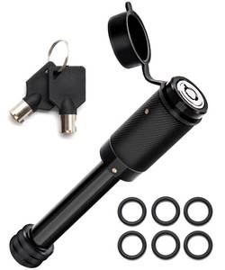 lot 14238 image: OHWATC Trailer Hitch Lock with Anti-Theft Design, 58 Diameter Pin Fits 2 2-12Hitch Receivers with 6 Anti-Rattle Rubber O-Rings, Hitch Receiver Lock Perfect for Truck, Boat, Bicycle
