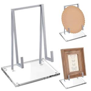 lot 14267 image: Shimeyao Metal Display Easel Stand Tabletop Easel, Silver, 6 x 4 x 3 Inch