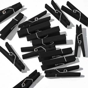 lot 14288 image: 60Pcs Mini Clothespins for Baby Shower Games Black Clothes Pins 1.4 Inch