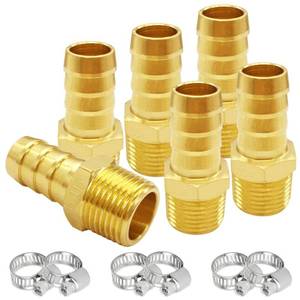 lot 14309 image: Uenede Brass 38 NPT Male to 12 Hose Barbed Fittings, 6PCS