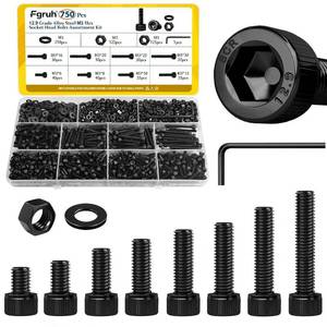 lot 14312 image: Fgruh 750PCS M3 Hex Socket Screw Assortment Kit,M3x68101216202530 mm