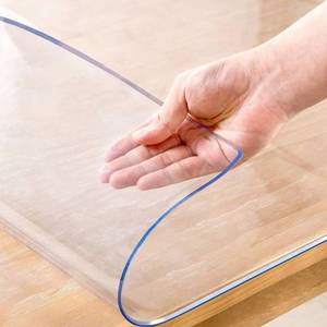 lot 14333 image: Eisdroma 14 x 24 Inch Clear Table Cover Protector, 2mm Thick Clear Desk Mat, Plastic Table Cover, Vinyl Table Protector, Desk Mats on Top of Desks
