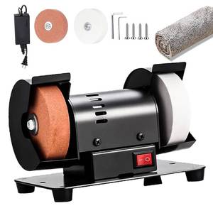 Mini Bench Grinder with AC Adapter,2000-10000 RPM Variable Speed Electric Multi-Purpose Grinding Machine with 4 Wheels,for Sharpen Knives,Metal,Drills,Steel,Jewelry,Rust Removal(4.3 * 6.3 * 3.9 inch)