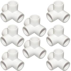 lot 19906 image: ANPTGHT 1-12 Tee PVC Fitting 4 Way Elbow Connector Furniture Grade 8 Pack