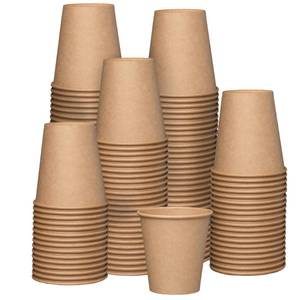 lot 19910 image: GUSTO 10 oz Kraft Paper Coffee Cups 100 Count Unbleached