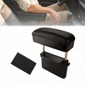 lot 19912 image: Flecto Car Armrest Storage Box, Adjustable Height Car Seat Gap Filler Organizer and Elbow Rest Support, Compatible with Most Car Models, Console Extension for Driver Fatigue Relief, Black