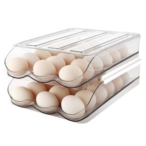 lot 19933 image: MesRosa Egg Holder for Fridge, Automatic Rolling Container Storage 36 Eggs