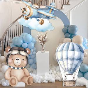 lot 19934 image: BrightRow 3 Pcs Airplane Baby Shower Birthday Decorations Large Cutouts Gender Reveal Sign 1st Birthday Party Centerpieces for Baby Shower Party Supplies Photo Booth Props Backdrops Decor