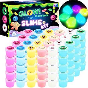lot 19937 image: 120 Pack Mini Galaxy Bulk Slime Kit for Kids, Glow in The Dark Slime with 6 Colors, DIY Slime Party Favor for Girls & Boys, Birthday Gifts, Classroom Rewards, Valentines Day Studen Bags Stuffers