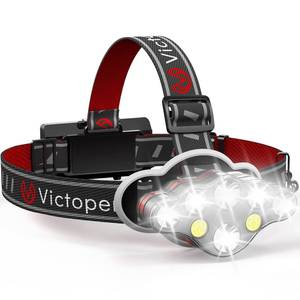lot 20002 image: Victoper Rechargeable Headlamp, 8 LED High Lumen Super Bright Headlights with Red Light, USB Waterproof Head Flashlight, 8 Mode Head Lamp for Dad Father Outdoor Fishing Working Camping Gear