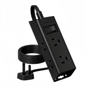 lot 20022 image: Addtam Flat Plug Power Strip with 6 Outlet Extender, 6 FT Extension Cord Flat Wall Plug with Multiple Outlets, No Surge Protector for Cruise Ship, Travel, Dorm, Home Office, Cruise Essentials, Black