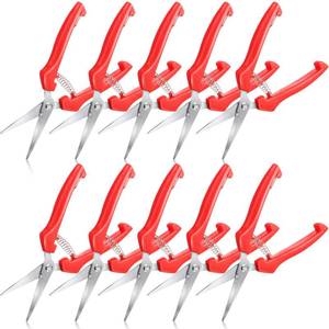 lot 20026 image: Lasnten 10 Pcs Pruning Shears 7.2 Bud Trimming Scissors, Red