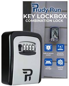 lot 20043 image: Rudy Run Key Lock Box for Outside �� Large Outdoor Lockbox for Keys with Code, 4-Digit Combination Hidden Safe to Hide a Key Outside, Wall Mounted Key Storage for Home, Airbnb, 1 Pack