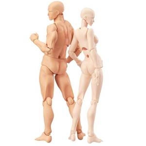 lot 20044 image: Artists Manikin Art Mannequin Figures Supplies Drawing Tools,Small Drawing Figure Model for Sketching,Painting,Artist MaleFemale Set(Flesh)
