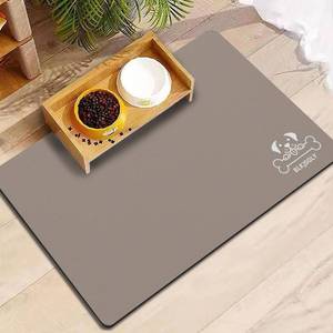 lot 20052 image: 18�30 Brown Absorbent Dog Mat for Food and Water Bowl- Quick Dry Durable Feeding Mat for Dog and Cat Easy Cleaning Pet Supplies for Messy Pets