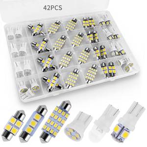 lot 20060 image: Zakolak 42 Pieces Interior Car Lights, Super Bright White Dome Map Tail Cab Lights Bulb Kit Set , DE3175 T10 31mm 41mm 194 LED Bulb for Your Trucks Width Lamp(White)