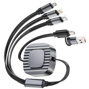 lot 20066 image: 3-in-2 Multi Charging Cable, Retractable Car Charger for Multiple Devices