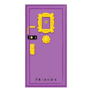 lot 20074 image: 27 x 60 FRIENDS Purple Door Cover with Yellow Accents
