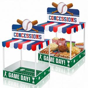 lot 20076 image: Willinglong 2 Set Baseball Party Decor Concession Treat Stand 20.5 x 12