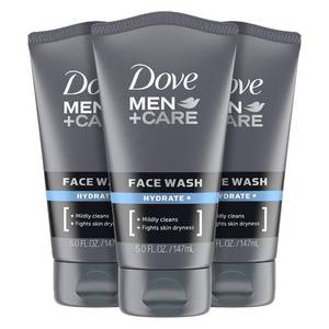 lot 20091 image: DOVE MEN  CARE Face Wash Hydrate Plus Skin Care, 5 Oz, (Pack of 3)