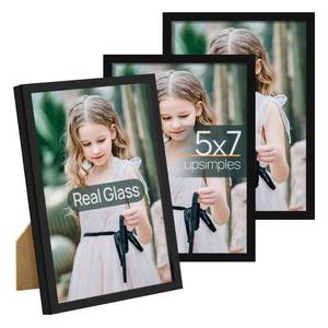 lot 20105 image: upsimples 5x7 Picture Frame Glass, Thin Border, Black Photo Frames, 3 Pack