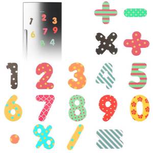 lot 20110 image: 90 Pcs Magnetic Numbers and Math Symbols Learning Educational Soft Magnetic Refrigerator Magnets Math Recognition Whiteboard Fridge