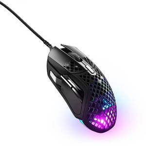 lot 20116 image: SteelSeries - Aerox 5 Ultra Lightweight Honeycomb Water Resistant Wired RGB Optical Gaming Mouse With 9 Programmable Buttons - Wired - Black