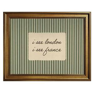 lot 1656 image: LEKDRA Gold Framed Wall Art I See London I See France Bathroom Sign Minimalist Bathroom Quote Canvas Print Pictures Retro Green Stripes Aesthetic Poster for Living Room Bedroom Wall Decor 12x16inch