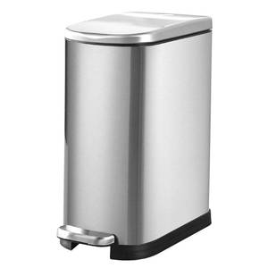 lot 1661 image: ELPHECO Bathroom Trash Can with Lid 3.5Gal Stainless Steel Step Garbage Can