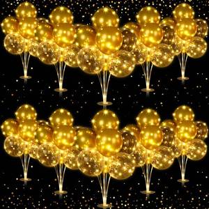 lot 1665 image: Junkin 10 Set Balloon Stand Kit for Table Centerpiece, Gold