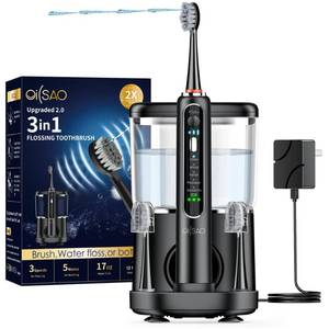 lot 1669 image: Electric Toothbrush with Water Flosser Combo,Sonic Flossing Toothbrush, Bl
