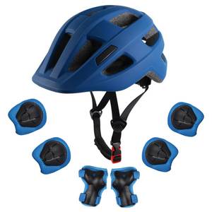 lot 1670 image: Tlamee Kids Bike Helmet with Protective Gear Set, Safety Knee Elbow Pads Wrist Guards for Ages 3-5-8 Years Boy Girl Skateboard Cycling Scooter Roller Sports Navy Blue