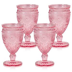 lot 1679 image: Darlion 4pcs Goblets, Irish Coffee Glasses, 12oz Pink Goblet Glasses