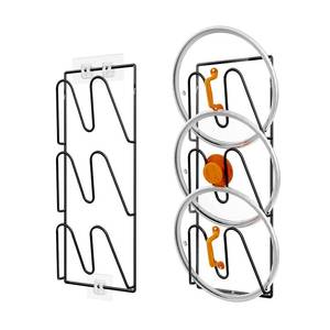 lot 1683 image: Durmmur 2 Pack Pot Lid Organizer, 6-Tier Lid Holder for Cabinet Door & Wall