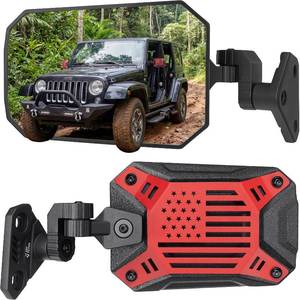 lot 1702 image: JOYTUTUS Red Wrangler Side Mirrors Doors Off Compatible with 1997-2018 Wrangler TJ JK JK Unlimited, Wider View No Vibrate & Wobble, Breakaway Design for Off-Road (Does Not Fit on Doors)