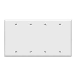 lot 2039 image: ENERLITES Blank Device Wall Plate Cover, Size 4-Gang 4.50 x 8.19, Unbreakable Polycarbonate Thermoplastic, 8804-W, White