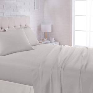 lot 2043 image: Amazon Basics Lightweight Super Soft Comfortable Breathable Wrinkle Resistant Microfiber 4 Piece Bed Sheet Set with 14-Inch Deep Pockets, Queen, Light Gray, Solid