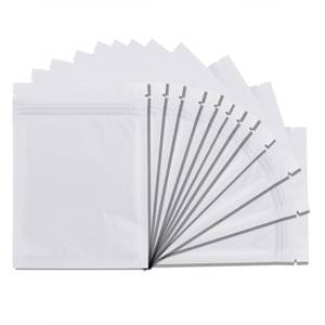 lot 2050 image: 100 Pack Mylar Bags 4 x 6 Inch Resealable Smell Proof Bags Foil Pouch Flat Bag with Clear Window White