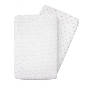 lot 2057 image: Luvberries 100% Organic Cotton Bassinet Sheets for Guava Lotus Bassinet, 2 Pack �� Breathable Soft Fitted Bassinet Sheets for Baby & Newborn, Unisex (Blue Tones)