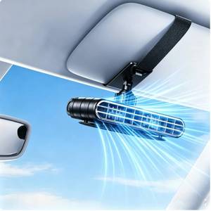 lot 2062 image: Car Clip on Fan Sun Visor, Portable Car Fans That Blow Cold Air USB Rechargeable 5 Speeds 360° Rotation Does Not Obstruct the View for Cars Without Ac, For Vehicle, Van, Suv, Rv, Truck (Black)