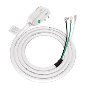 lot 2070 image: Wengart 240V 15A LCDI Power Cord for Air Conditioner, 3600W Heavy Duty Replacement AC Cable with NEMA 6-15P Plug, Leakage Current Detection for Window & Portable AC, 7.5ft White, UL Certified