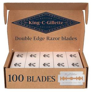 lot 2073 image: King C. Gillette Double-Edge Safety Razor blades for better control, 100 count, with anti-friction coating