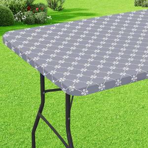 lot 2081 image: misaya Rectangle Vinyl Table Cloth, Elastic Fitted Tablecloth with Flannel Backing, Waterproof Plastic Table Cover Fits Folding Tables for Picnic, Camping, Indoor and Outdoor (Grey, 36 x 60)