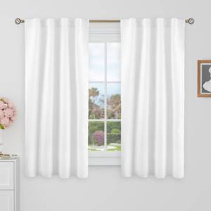 lot 2084 image: BGment 48 Inch Length Blackout Curtains, 2 Window Panels, Pure White
