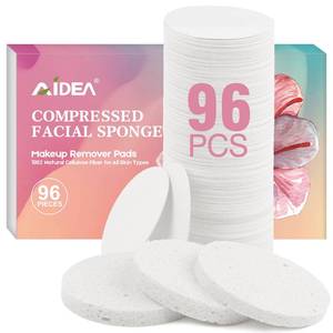 lot 2102 image: AIDEA Compressed Facial Sponges 96Count, Face Sponges for Cleansing, White