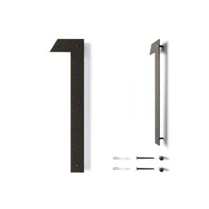 lot 2113 image: 12 Inch Modern Floating House Numbers for Outside  Large Metal House Numbers for Outdoors  Black Coated Rust-Proof Home Address NumbersPlaques  Metal Mailbox Numbers