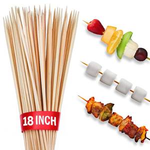 lot 2117 image: 100pcs 18 long Bamboo Skewers Sticks for BBQ Kabob Grilling Barbecue Marshmallow Roasting Stick 4mm Thick Wooden Skewer Smore Sticks Craft (18 inch)