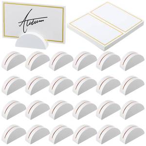 lot 2119 image: Colingmill 24 Pcs Wooden Table Number Stands with Tented Cards,White