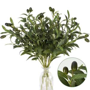 lot 2130 image: Waipfaru 5Pcs Olive Branches for Vases, Faux Olive Tree Branches with Lifelike Olives, Artificial Greenery Stems for Vases Centerpieces Floral Arrangements Decor, 18 Inch