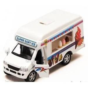 lot 2139 image: KiNSFUN Ice Cream Truck Die Cast Metal Toy wPullback Action